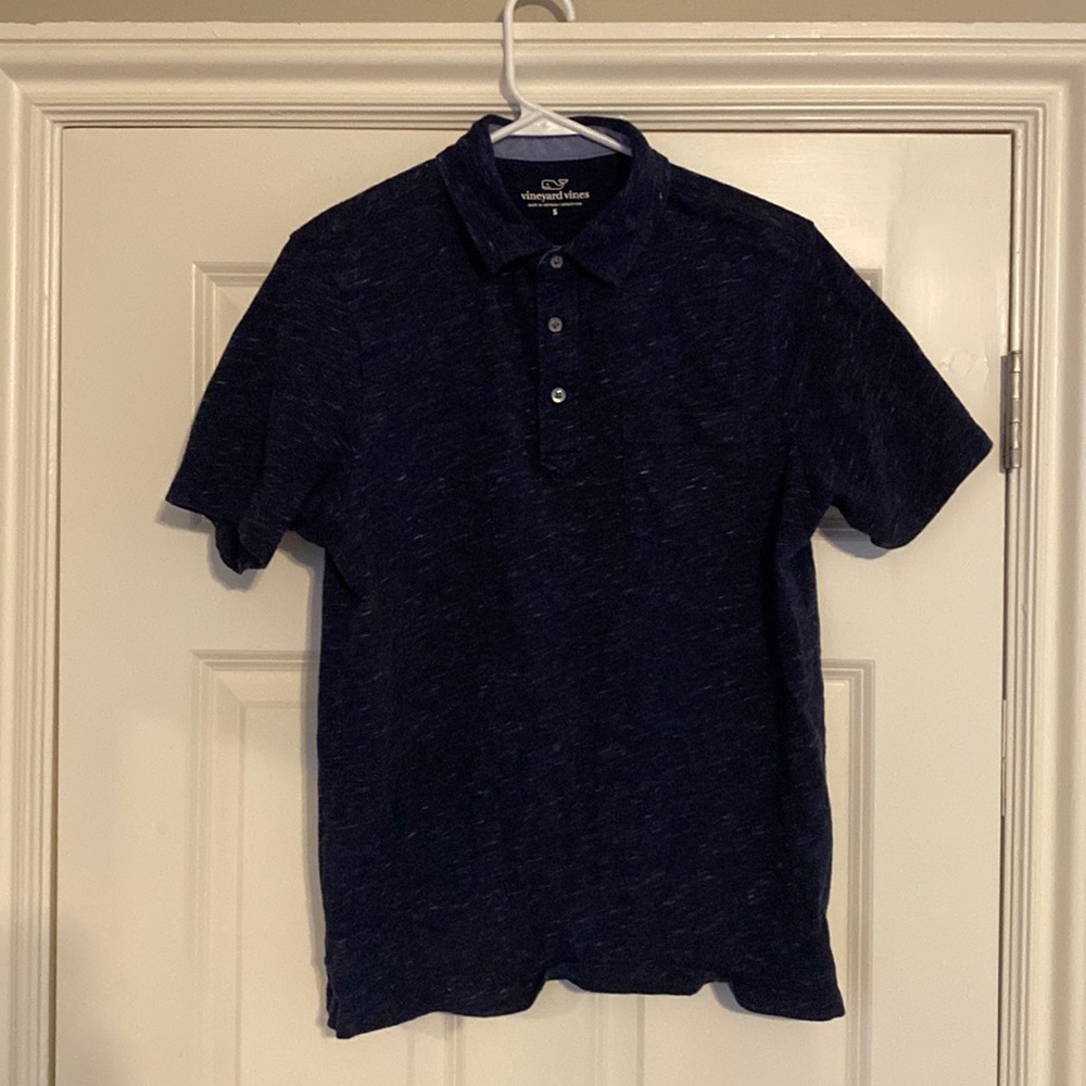Navy vineyard vines collard shirt